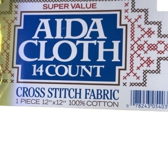 Vintage Aida Cloth 14 count cross stitch embroidery fabric sealed lot of 3 - Picture 4 of 4